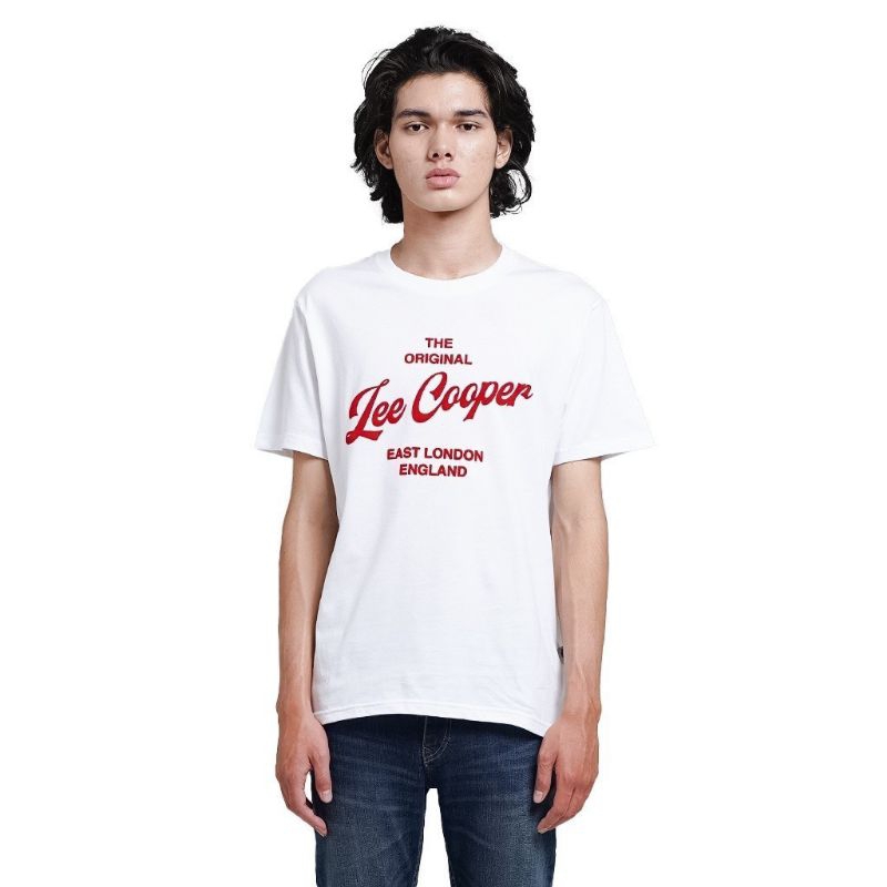 Lee Cooper the original t-shirt white unisex & kaos pria wanita