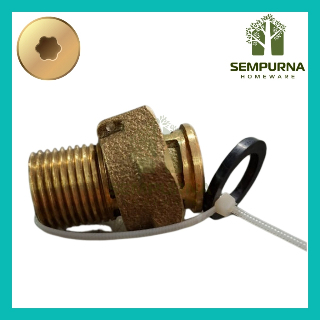 KOPLING METERAN AIR PDAM MUR KOPLING KUNINGAN ASLI 1/2" X 3/4"