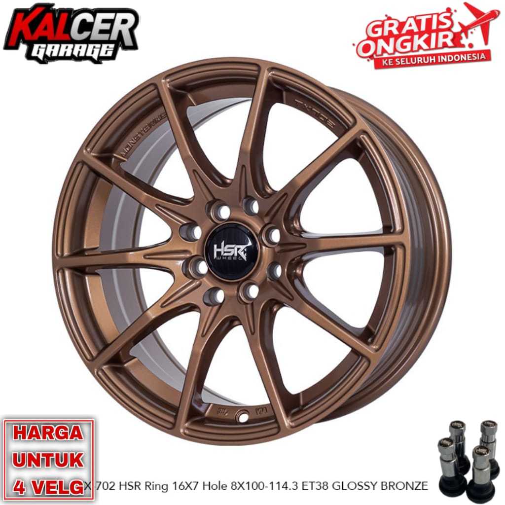VELG RACING R16 MOBIL BALENO, SWIFT, LIVINA HSR TX R16 GLOSSY BRONZE