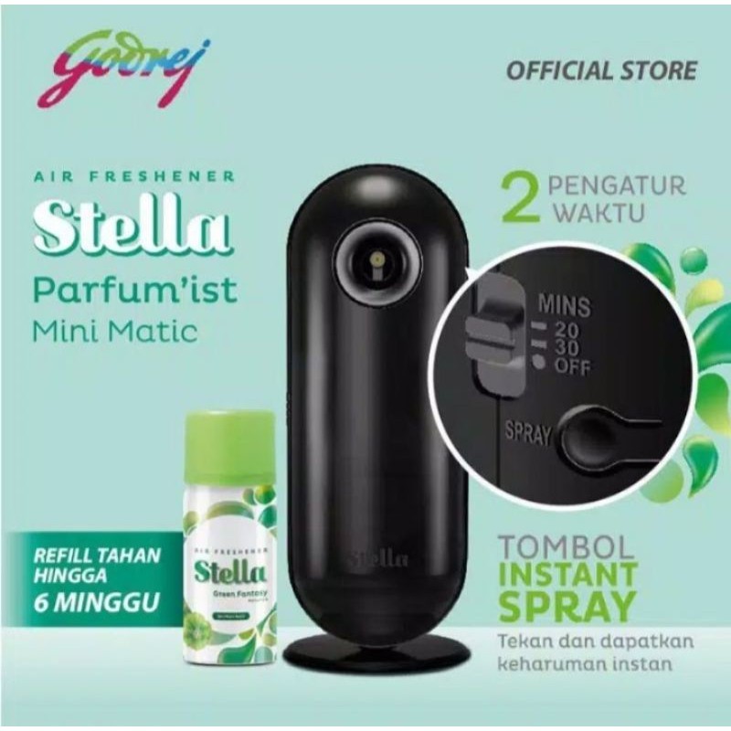 STELLA MINI MATIC Alat dan Refill 40ml pengharum ruangan pewangi ruangan non alkohol minyak pengharu