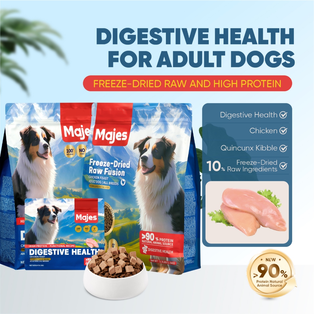 

23bagusmenshop - Majes Freeze Dried Dog Food 500gr 1500gr High Protein Probiotik Makanan Anjing