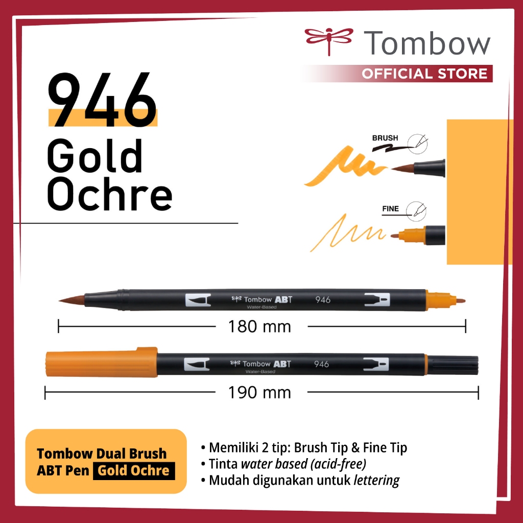 

Tombow Dual Brush ABT Pen Gold Ochre