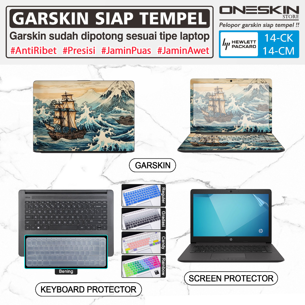 Garskin Sticker Laptop Pelindung Keyboard Screen Protector HP 14-cm cm0071au cm0091au cm0094au cm009