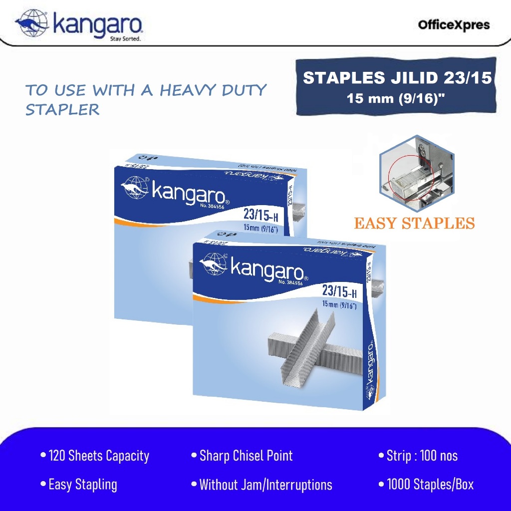 

Isi Stapler / Staples Heavy Duty Stapler 2315 / 1215 Kangaro / Refill Heavy Duty Stapler