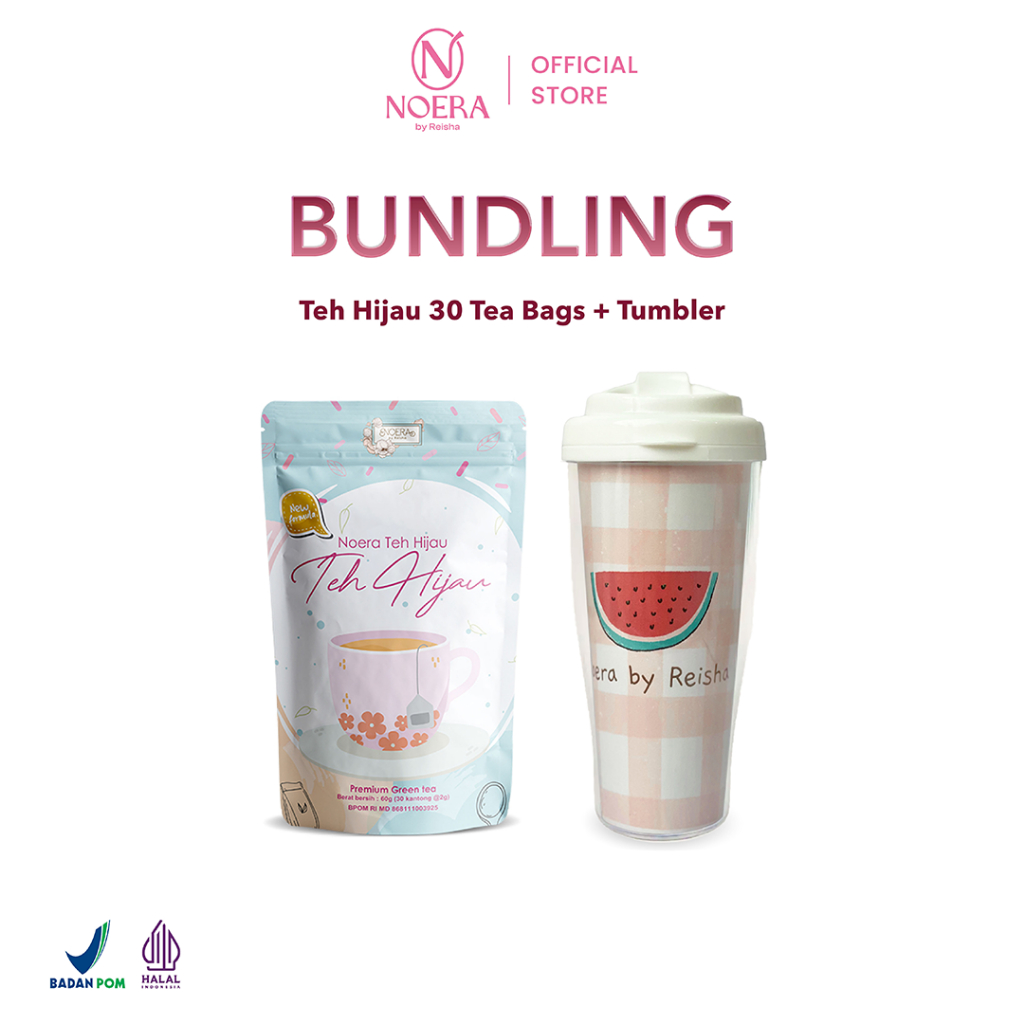 

Noera Bundling Teh Hijau 30 Tea Bags + Tumbler Random | Green Tea