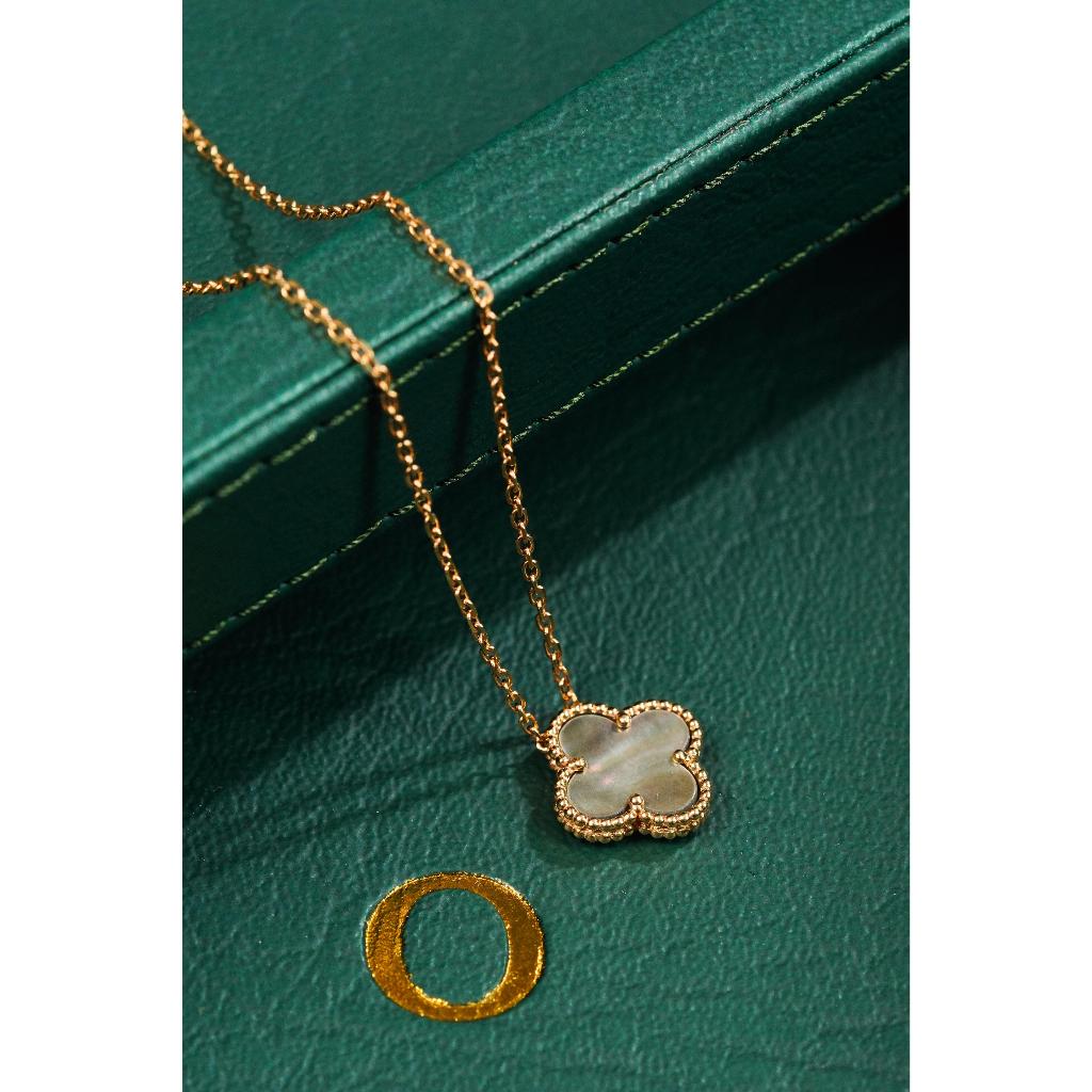 Kalung Emas Kadar 17K Italy Rantai Hollo Fancy Model Keramik Abu - Warna Rose Gold 00014317