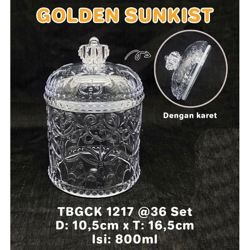 Golden Sunkist Toples Kue Kering Crown Plastik Kecil 1217 / Toples Bening Plastik (3pcs)