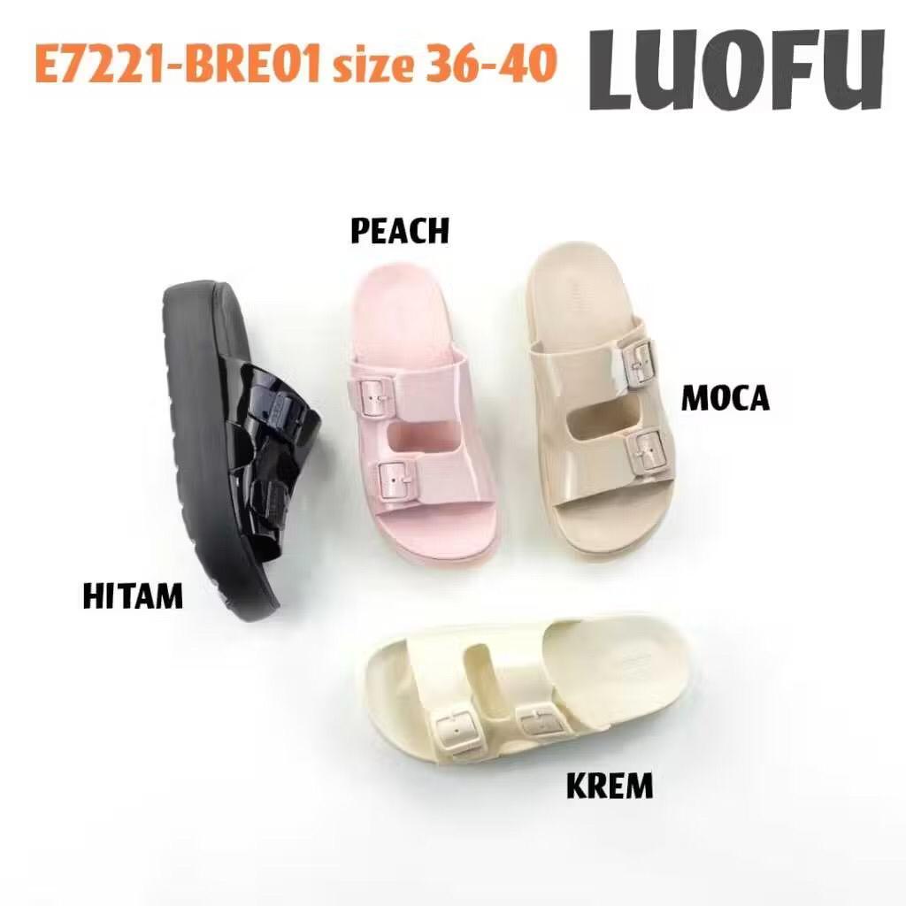 Sandal Selop Wanita Luofu tali Gesper 2 H6/T3084 Warna Pastel