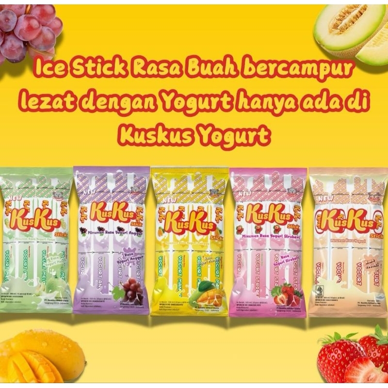 

KUSKUS YOGHURT ICE STICK RASA BUAH 1 PACK ISI 5