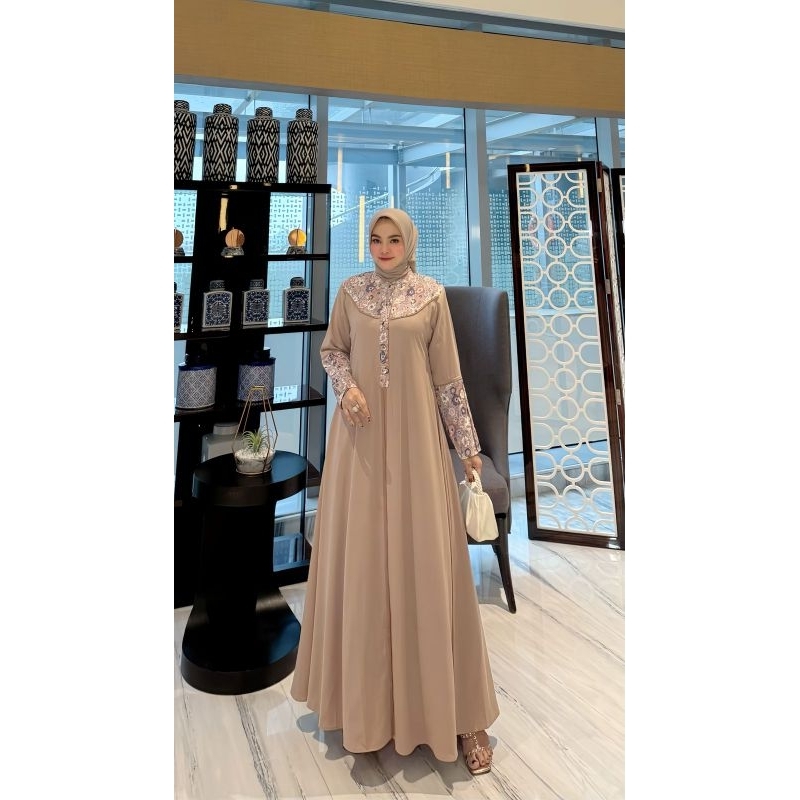 naura dress by restu mandeh /gamis polos restu mandeh