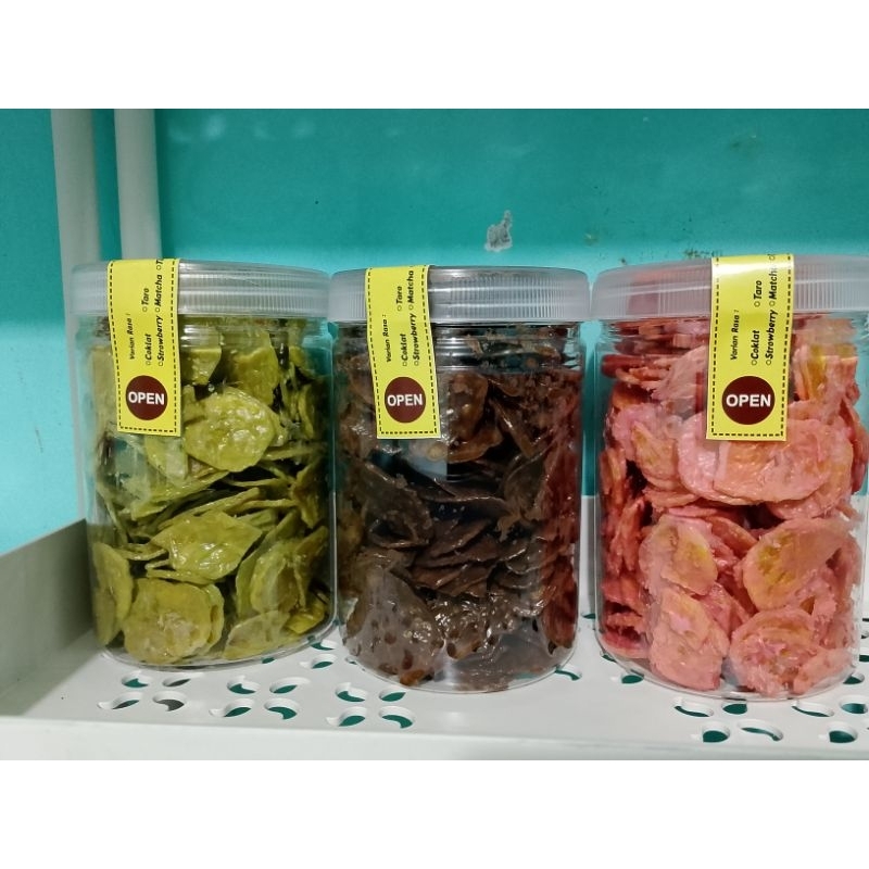 

Keripik pisang coklat lumer kemasan toples 800ML