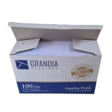 

Amplop Putih Grandia Ukuran 95 × 152 mm 1 Box Isi 100 Lembar