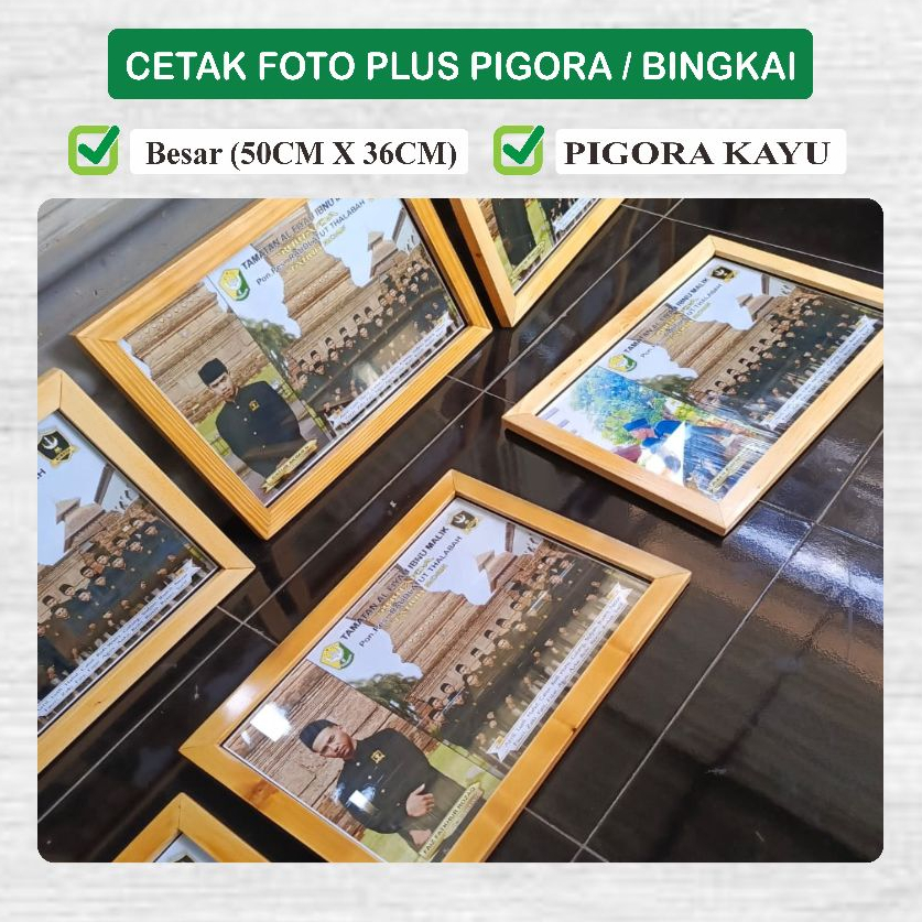 cetak foto / photo plus pigora bingkai frame kayu ukuran besar jumbo Kado Wisuda / Ulang tahun / per