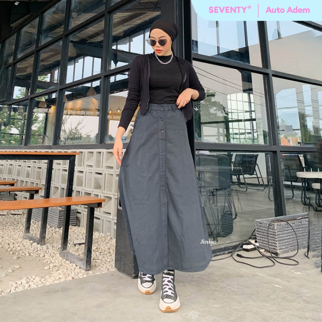 JINISO - Highwaist Rok Slit Jeans Panjang 995 SEVENTY