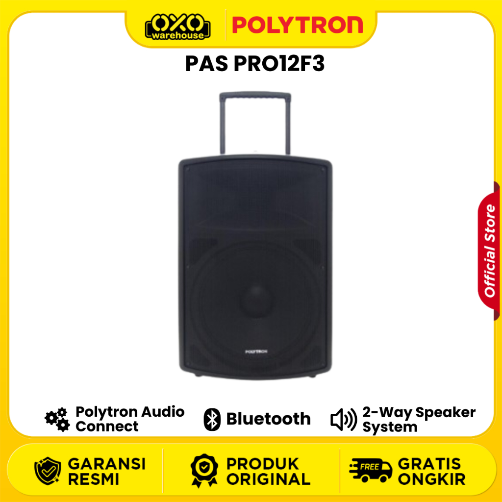 POLYTRON Speaker Portable  PAS PRO 12F3 Bluetoth Low Watt Garansi Resmi
