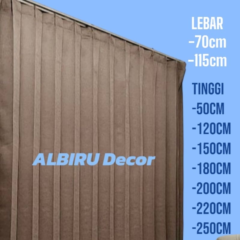 Gorden plisket polos blackout impor/gorden jendela dan pintu yg elegan