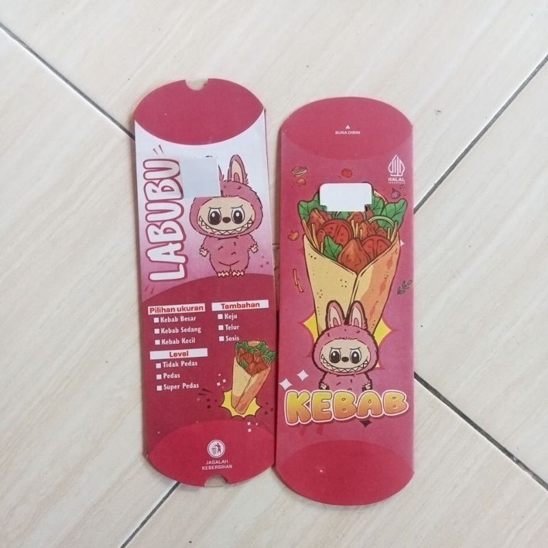 

cuci gudang !! kemasan dus kebab uk 24x9 motif LABUBU craft isi 50pcs