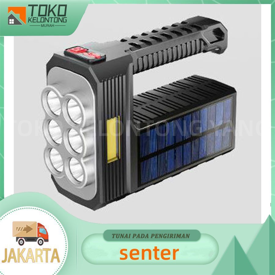 

Solar isi ulang USB bidang senter cahaya yang kuat ultra-terang anti-jatuh senter led
