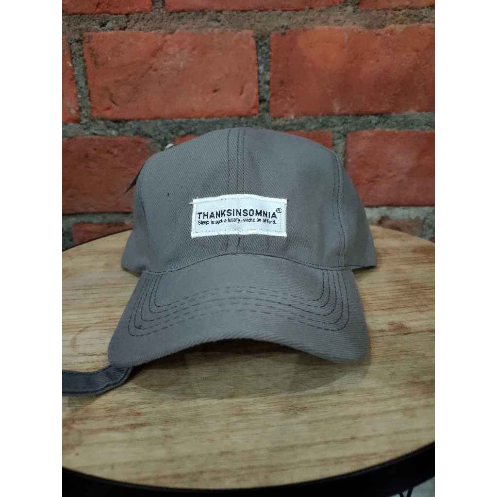 Topi Logo Woven THANKSINSOMNIA – Kain Rafel Tebal, Gesper Besi