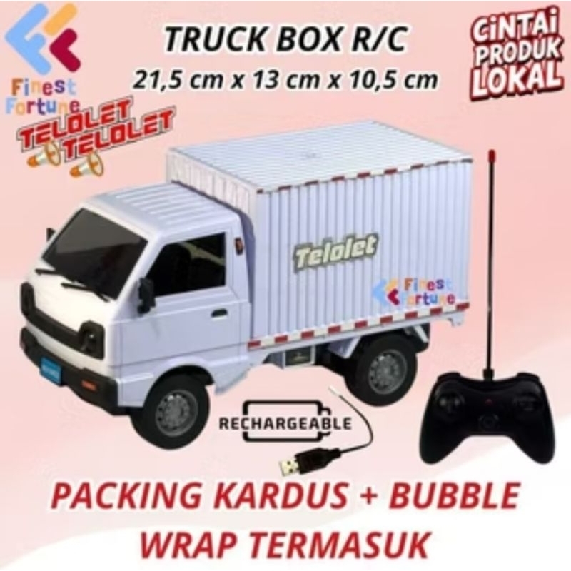 Mainan Mobil Remote Control Carry Box Truck Baterai Cas
