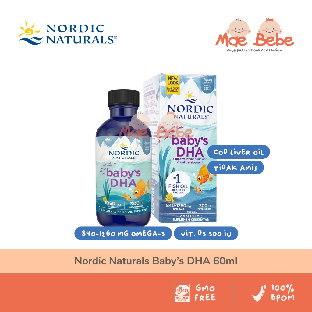 Nordic Naturals Baby's DHA Omega-3 & Vitamins D3 Suplemen D Kesehatan Anak Bayi Cair 60ml