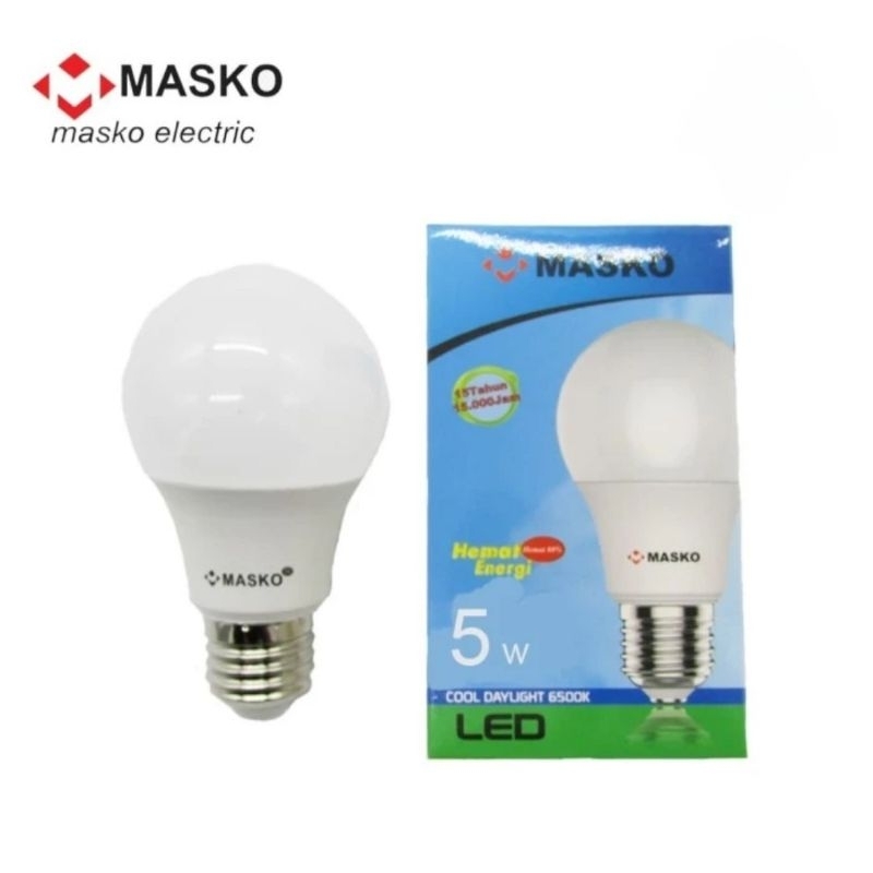Masko Led Bulb 5w Putih Cool daylight