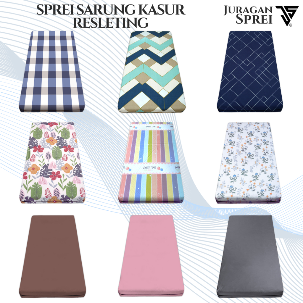 Sprei Sarung Kasur Resleting 80X200X20 - 80X200X25 - 80X200X30