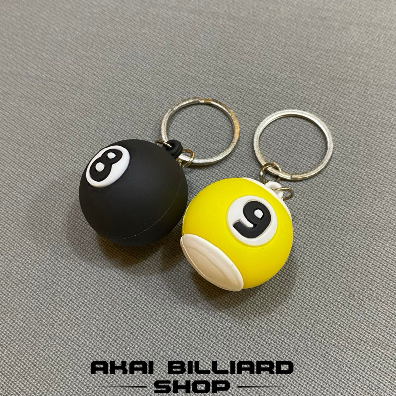 Keychain Billiard Mini Ball 3.5 Mm - Gantungan Kunci Bola Billiard 8/9 Ball Cue