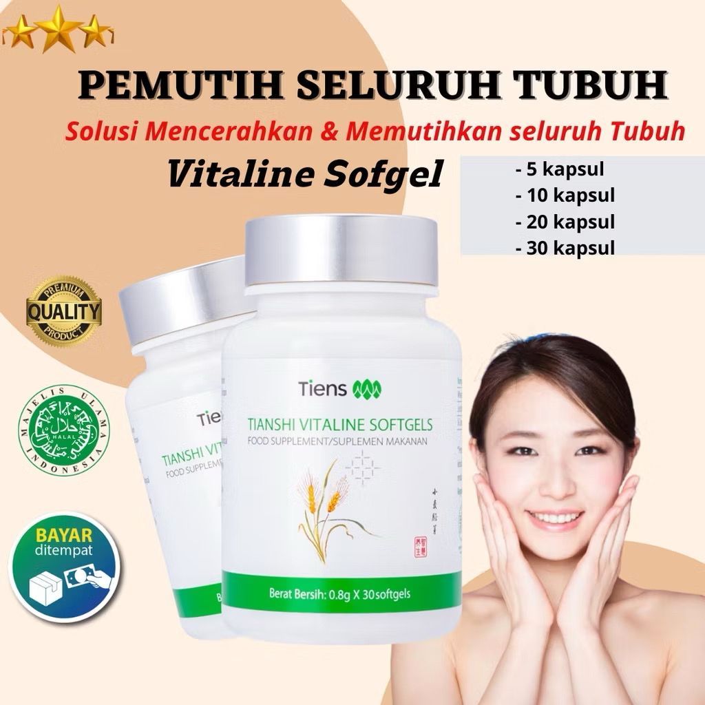 VITALINE SOFTGEL VITAGEL TIENS PEMUTIH TUBUH VITAGEL SOFTGELS PEMUTIH BADAN PENCERAH BADAN