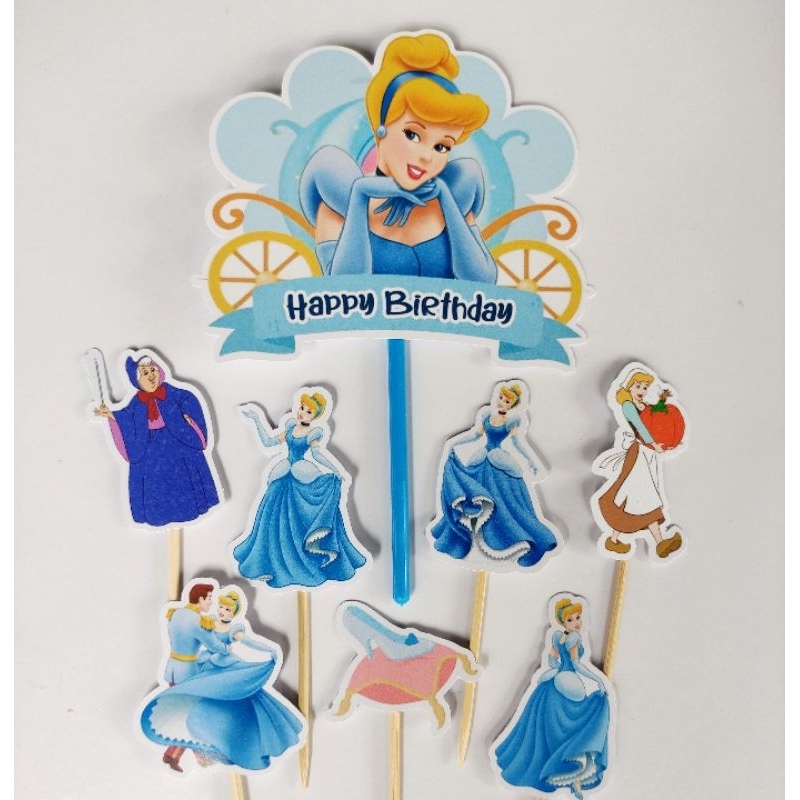 TOPPER CINDERELLA / CAKE TOPPER CINDERELLA / TOPPER KUE CINDERELLA / HIASAN KUE CINDERELLA / CUPCAKE