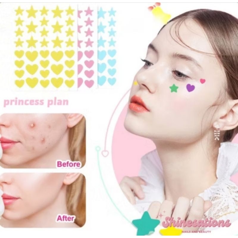 Stiker Hydrocolloid Acne Pimple Patch Stiker Jerawat Bintang Love Colorful Murah Makassar Min 3