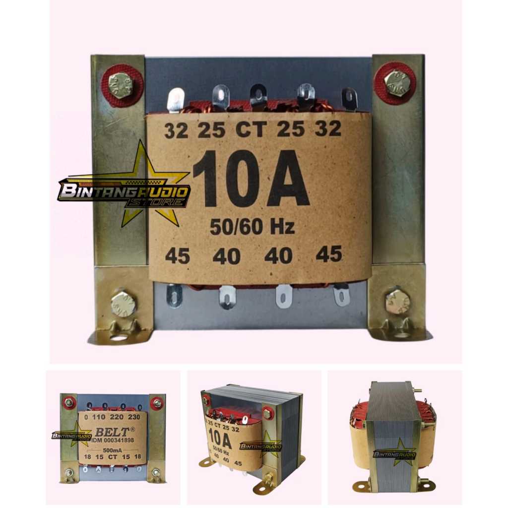 TRAFO Murni 10A BELT / TRAVO 10Amper Besar CT 45V Tembaga Besar