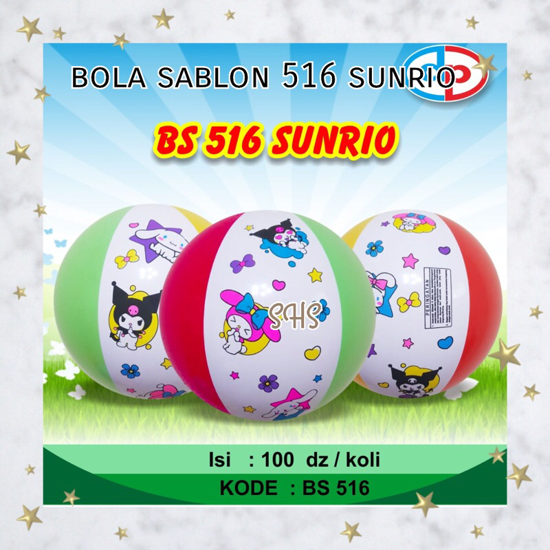 mainan bola tiup 516 sanrio hello kitty, kuromi