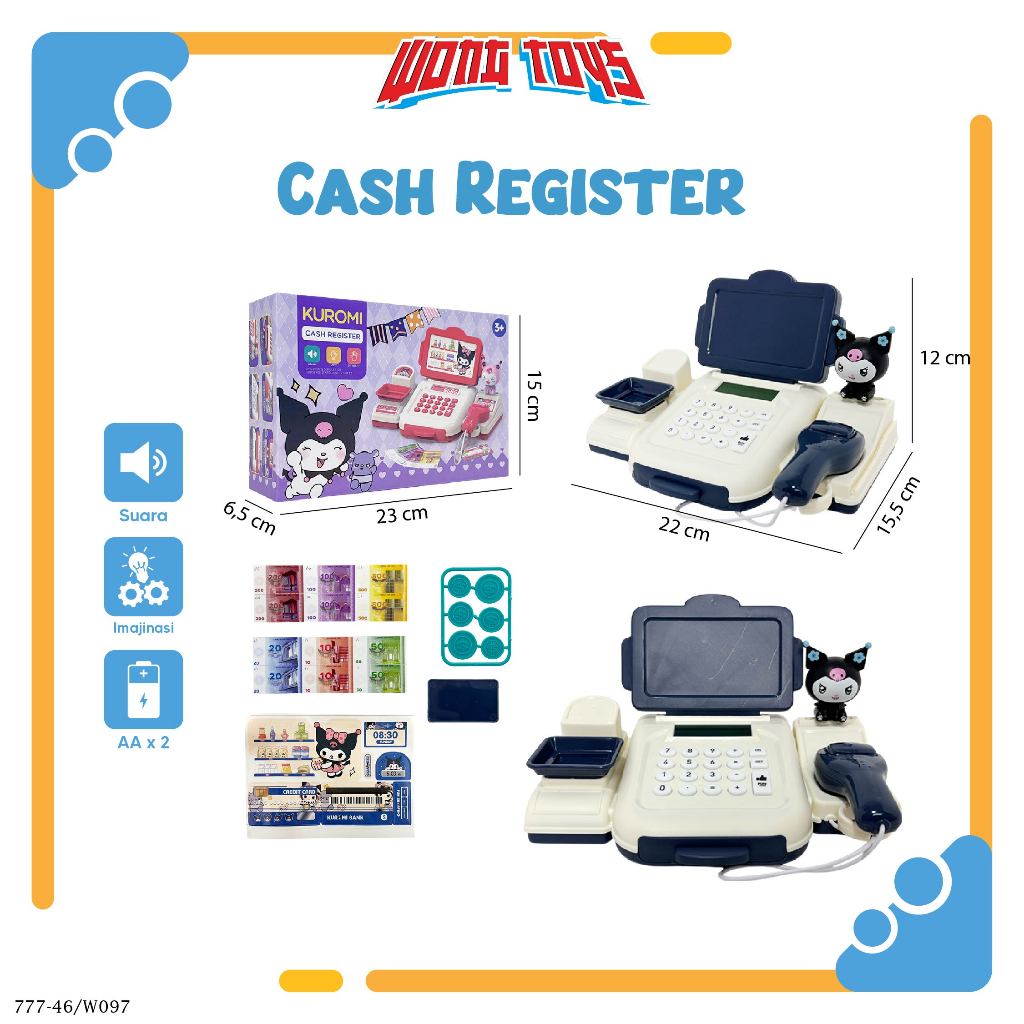 Cash Register (777-46/W097) - Mainan Mesin Kasir Anak Kuromi Cash Register - KR777-4