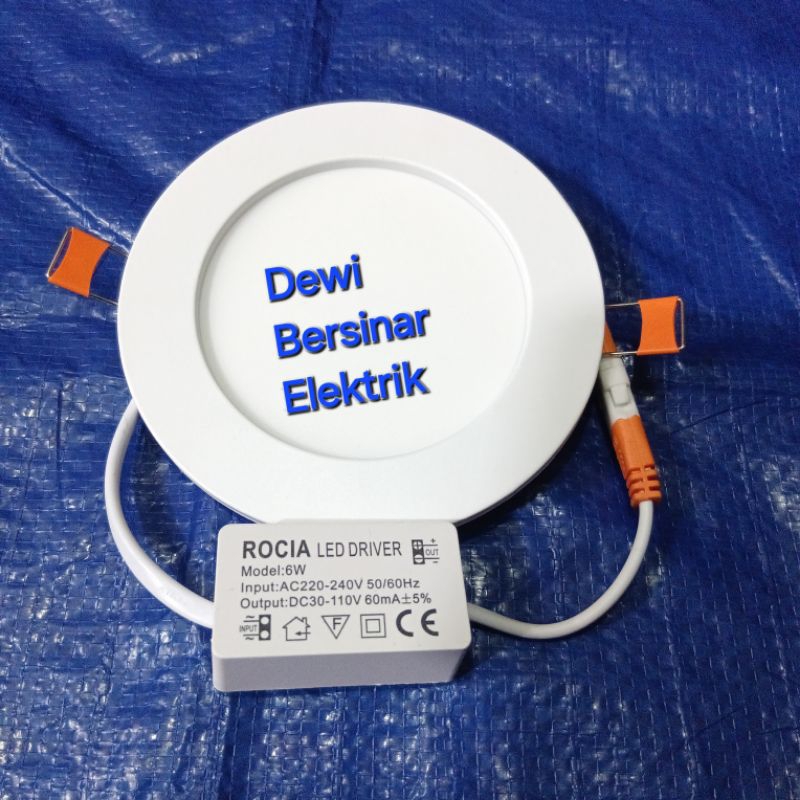 Rocia Lampu Panel LED 6W Full SNI Bulat - LED Panel Light Roud White 6W - Downlight LED