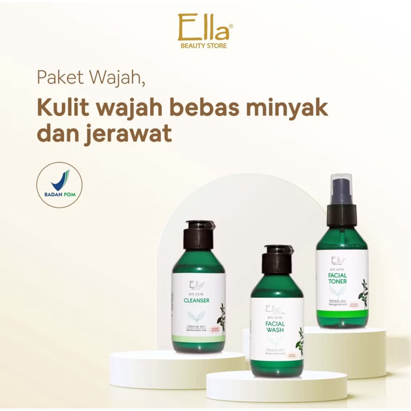 Paket Pembersih bye acne khusus jerawat ella skincare