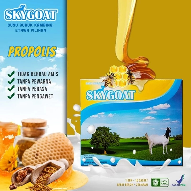 

SKYGOAT - Susu Kambing Etawa Bubuk Propolis Rasa Madu 1 Box - Skygoat Propolis
