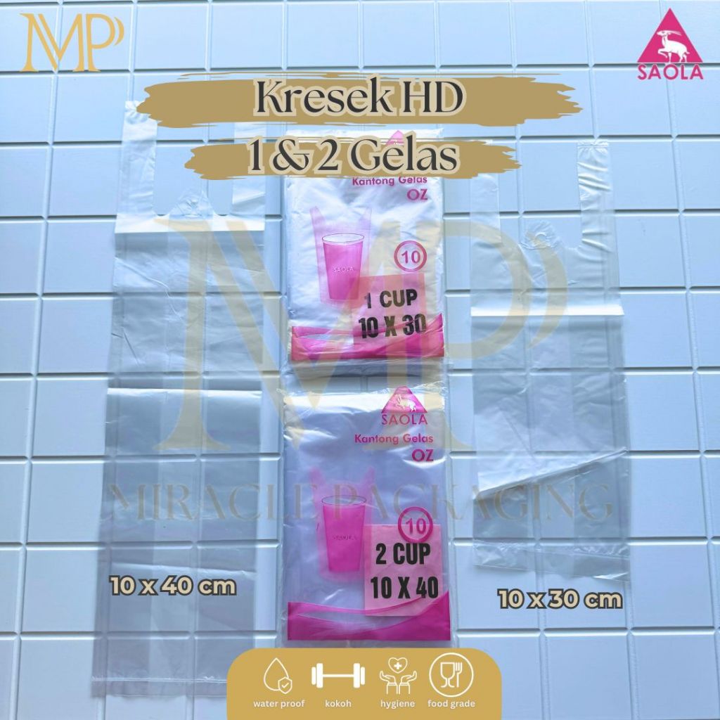 Kantong Plastik Kresek HD 1 Gelas 2 Gelas SAOLA / Kantong Kresek 1 Cup 2 Cup / Plastik Cup / Cup Jui