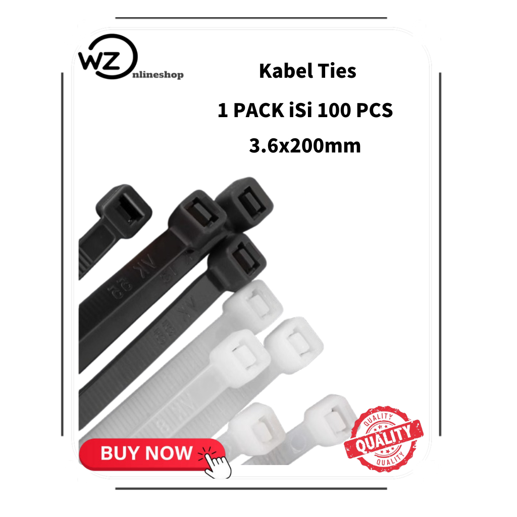 

Nylon Cable Tie 3.6X200mm Kabel Ties Tis 200mm 1PACK isi 100PCS