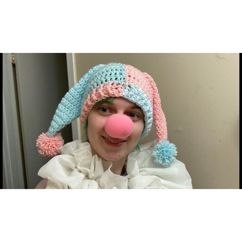 HANDMADE JOKER BEANIE BUNNY HAT/JOKER EARFLAP/HALLOWEEN BUNNY HAT/VIRAL/FASHION KOREA/ESTETIK/KAWAI 