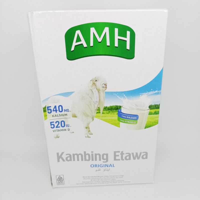 

SUSU KAMBING ETAWA AMH ORIGINAL 230 GRAM / BOX ISI 10 SACHET