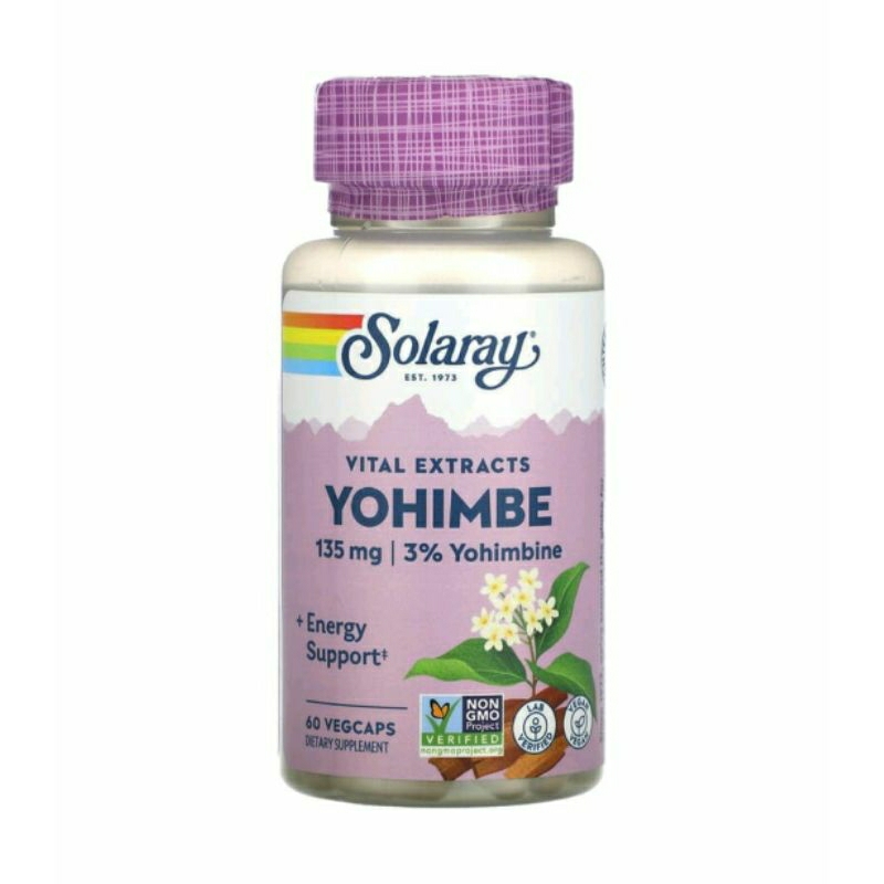 Solaray Vital Extracts Yohimbe 135 mg 60 Vegcaps Fat loss & Energy Support