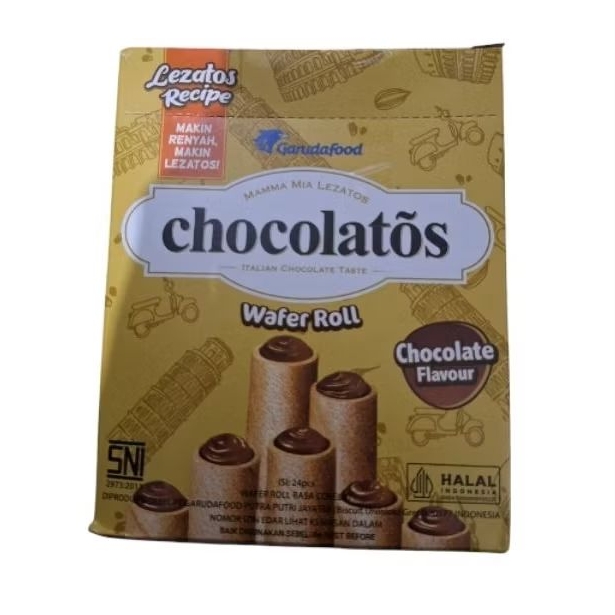 

Chocolatos Wafer Rol Isi 24pcs × 8gr