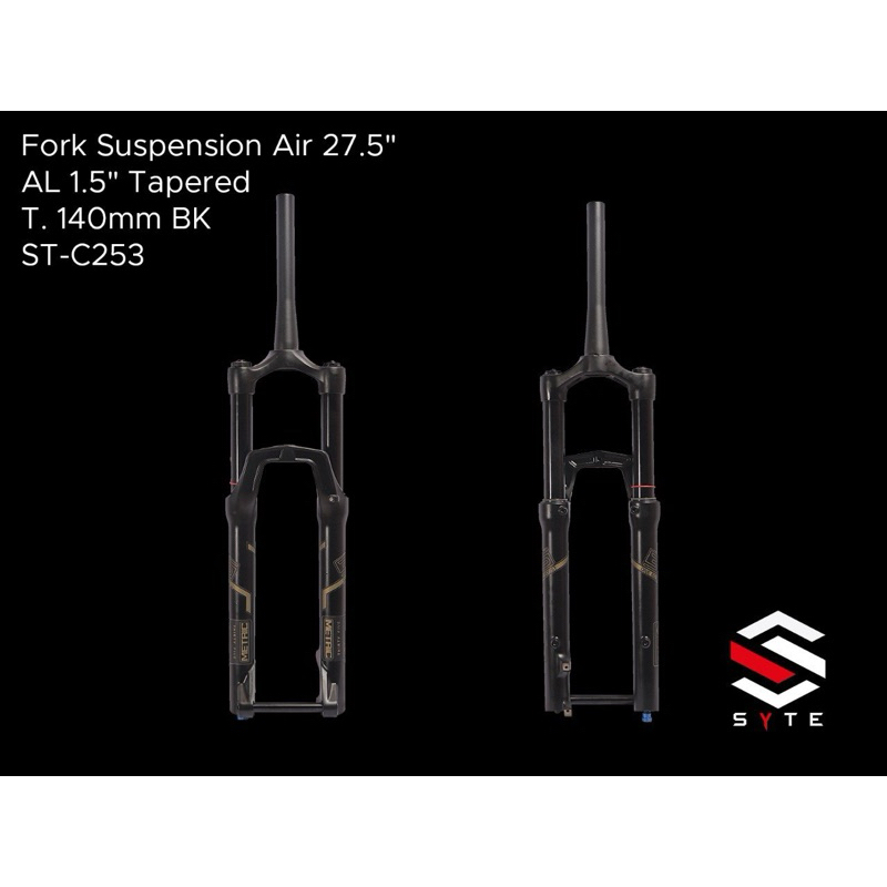fork suspension air tapered taper garpu angin syte travel 140 as TA sepeda mtb ban 27.5 27,5