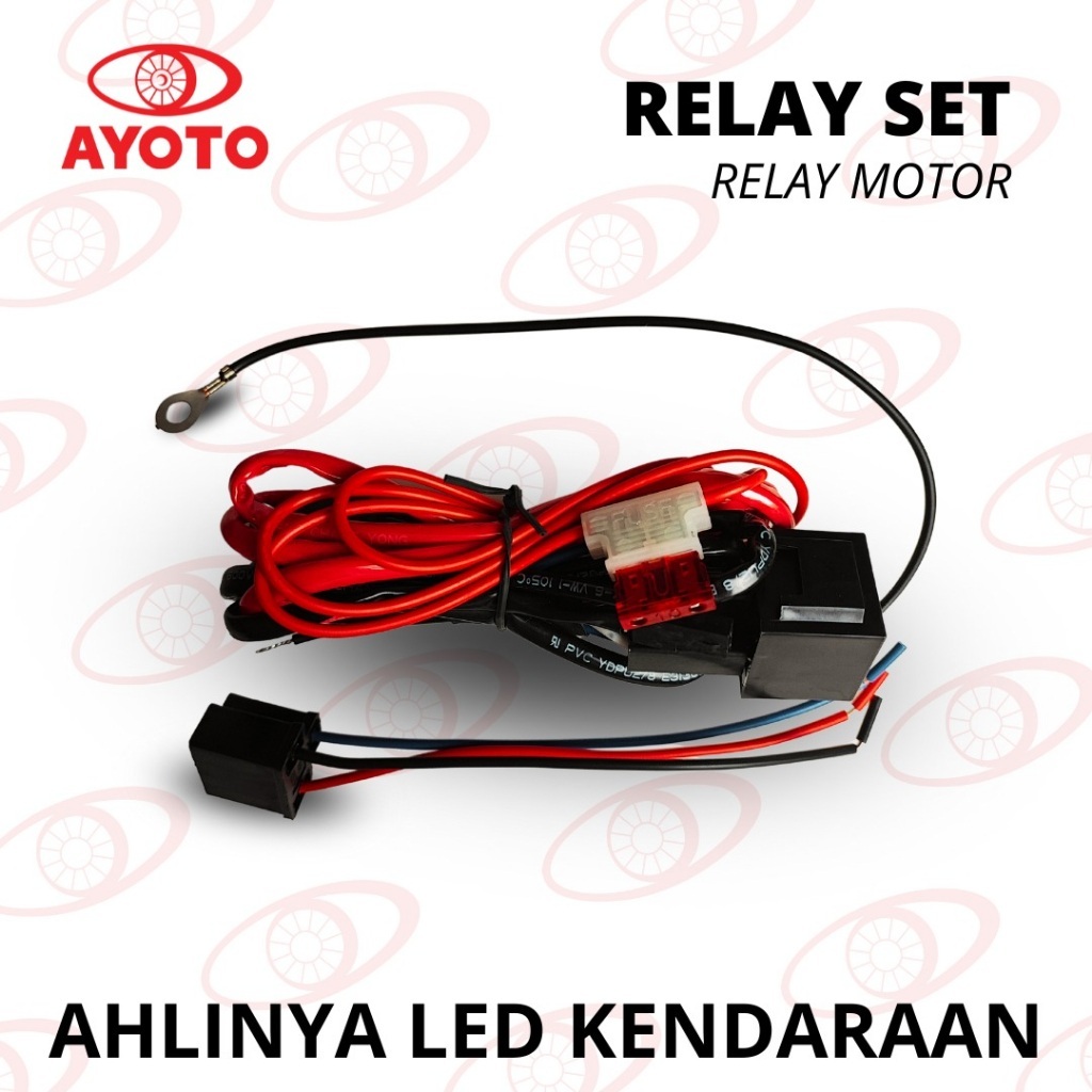 KABEL Relay Set Lampu Motor Mobil Led Hid H4 Hi Low Biled Projector Ayoto