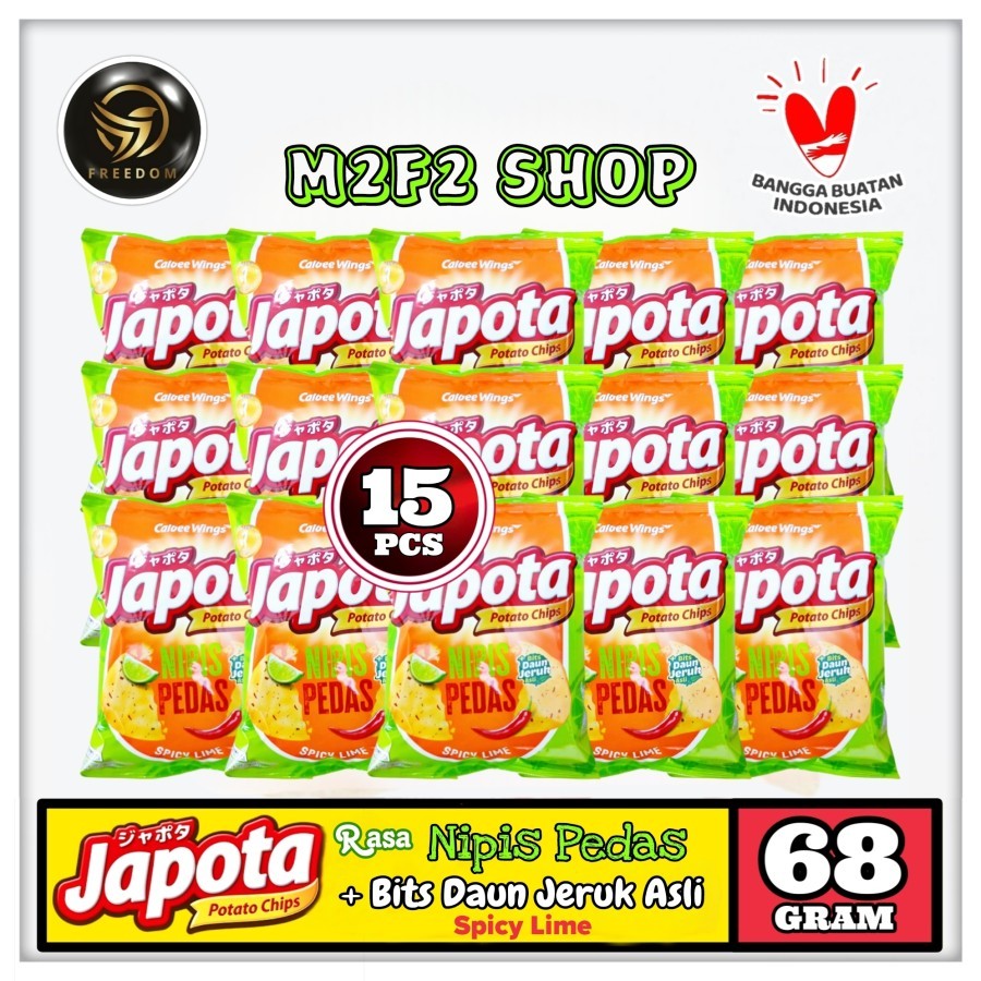 

Keripik Kentang Japota Potato Chips Nipis Pedas | Spicy Lime - 68 gr (Kemasan 15 Pcs)