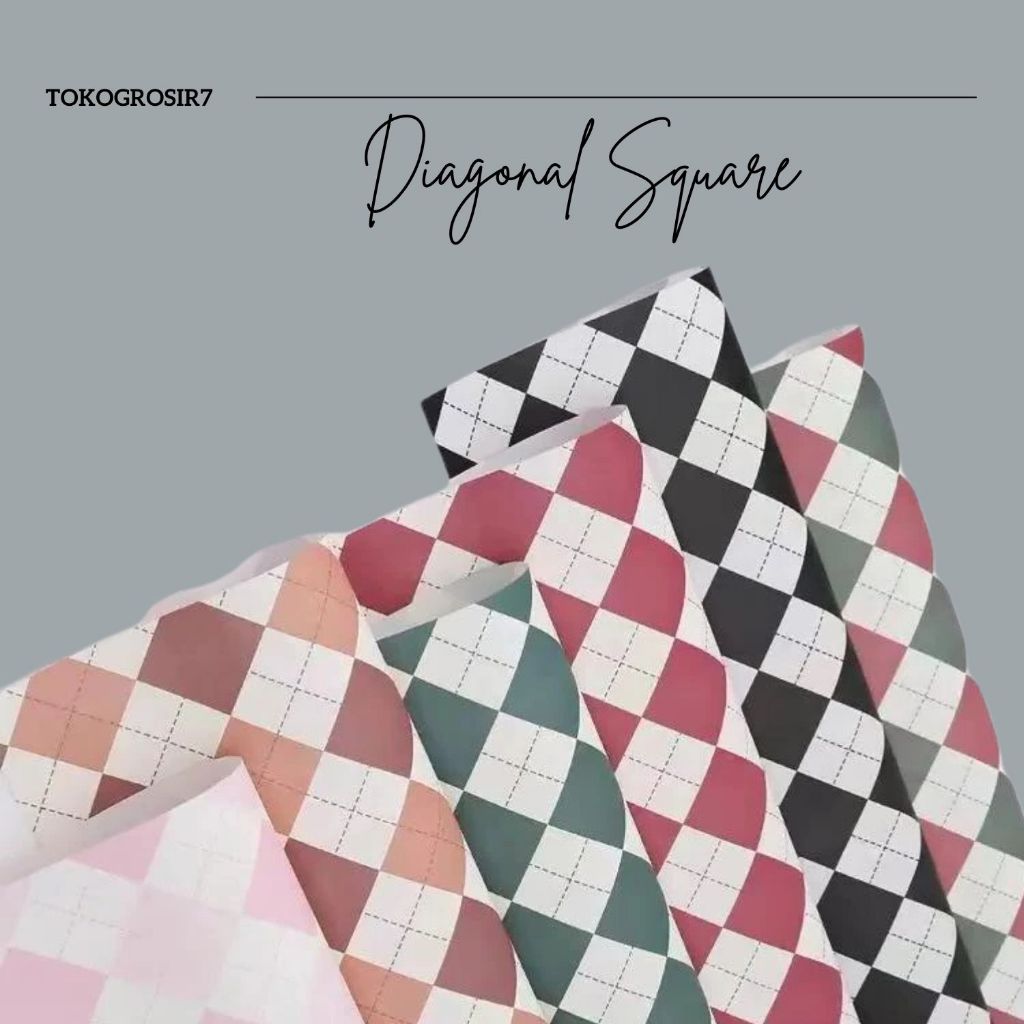 

KERTAS MOTIF KOTAK-KOTAK DIAGONAL SQUARE KETUPAT WRAPPING PAPER KERTAS BUKET BUNGA CELLOPHANE