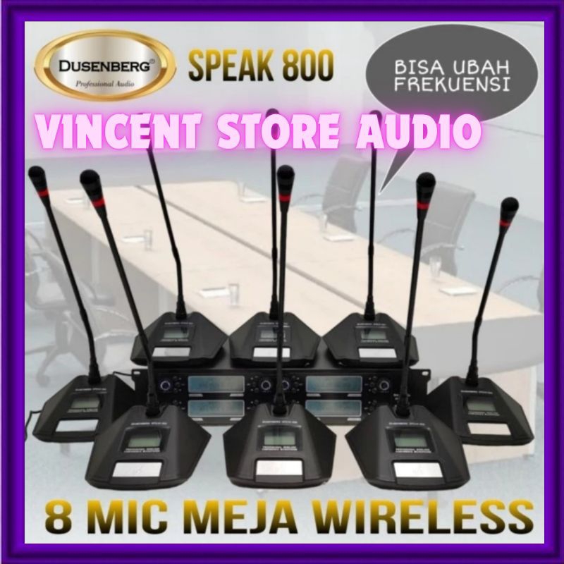 8 Mic Meja Wireless Conference DUSENBERG Speak 800 Bisa Ubah Frekuensi