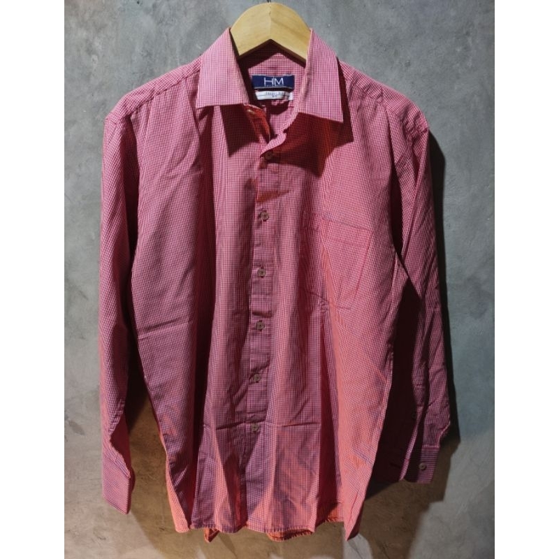 Kemeja Lengan Panjang Harry Martin Merah muda Preloved Second bukan Stanley Adams Arrow Executive