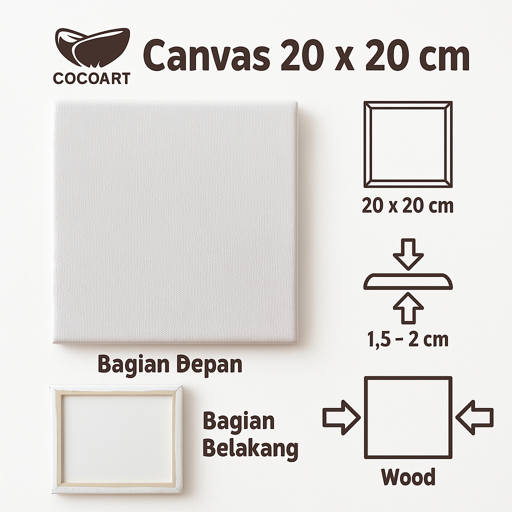 

Kanvas lukis + spanram [ Kanvas Putih ] - Cocoart.id [ 20 x 20 ]